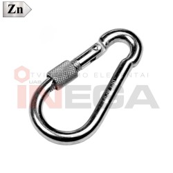 Karabinai su apsauga DIN5299D, plienas, cinkuoti