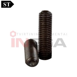 Fiksavimo varžtai DIN916/ISO4029, metriniu standartiniu sriegiu, plienas, be padengimo Fiksavimo varžtai DIN916/ISO4029, metriniu standartiniu sriegiu, plienas, be padengimo