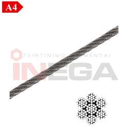 Nerūdijančio plieno A4 trosas (7*19)