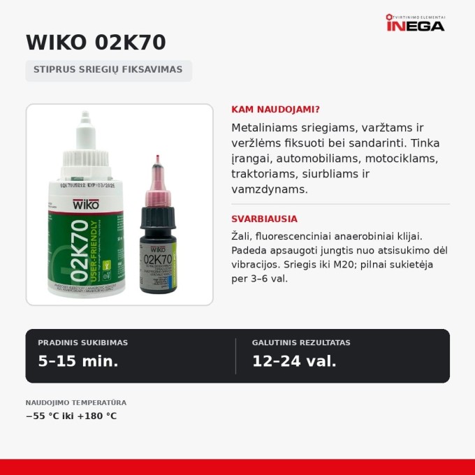 Stiprios fiksacijos sriegių klijai Wiko 02K70 Stiprios fiksacijos sriegių klijai Wiko 02K70