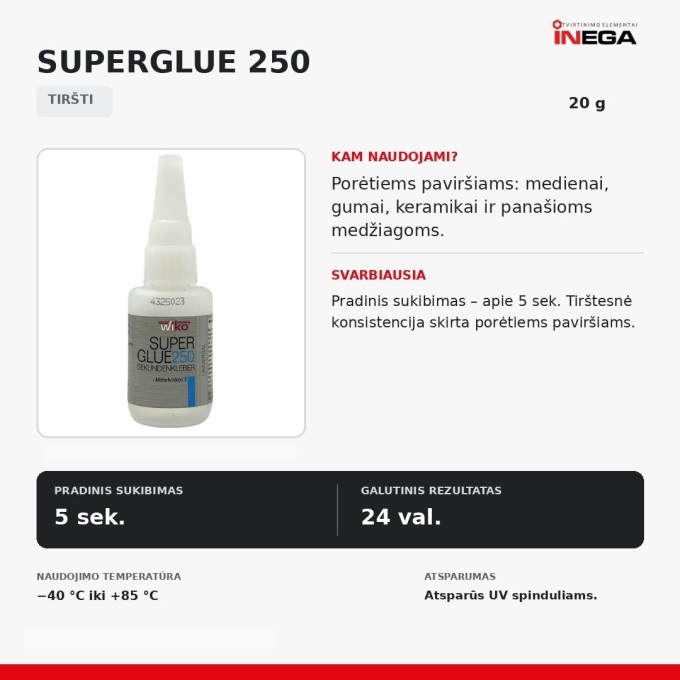 Universalūs momentiniai klijai Wiko SuperGlue Universalūs momentiniai klijai Wiko SuperGlue