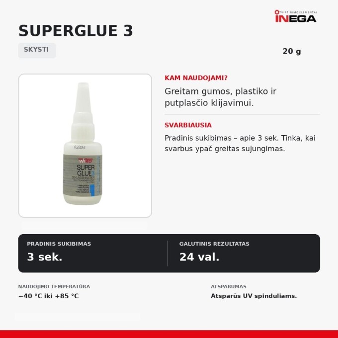Universalūs momentiniai klijai Wiko SuperGlue Universalūs momentiniai klijai Wiko SuperGlue