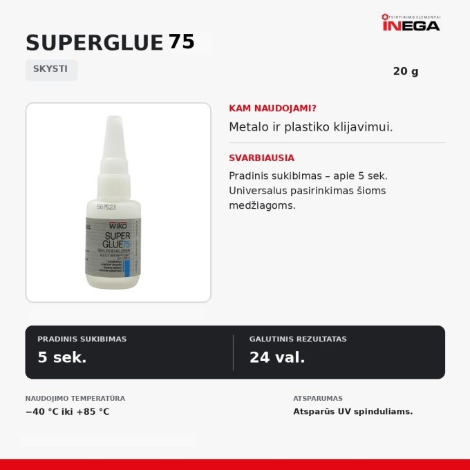 Universalūs momentiniai klijai Wiko SuperGlue Universalūs momentiniai klijai Wiko SuperGlue